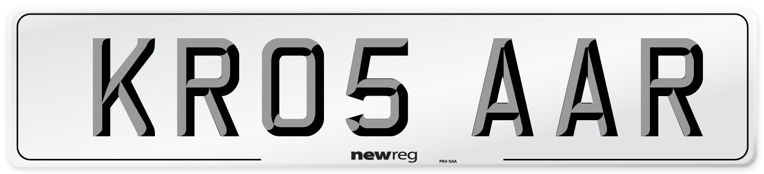KR05 AAR Number Plate from New Reg